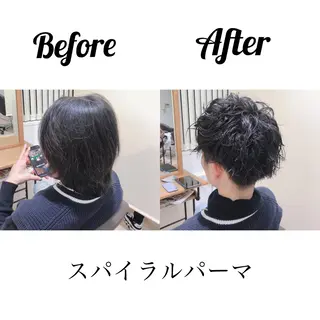 ショート パーマ メンズ kiitos所属・関西センターパート メンズモデル募集のヘアスタイル