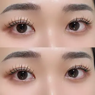 マツエク・マツパ 塩入ひろの、韓国ヘア 梅田/束感まつ毛のヘアスタイル