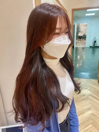 セミロング 原 朱莉のヘアスタイル