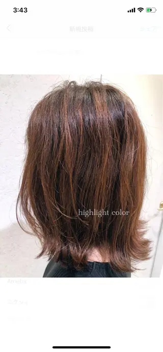 ミディアム うる艶レイヤーカット hinakoのヘアスタイル