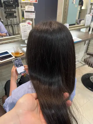 セミロング カラー 兒玉/透明感カラー 髪質改善のヘアスタイル