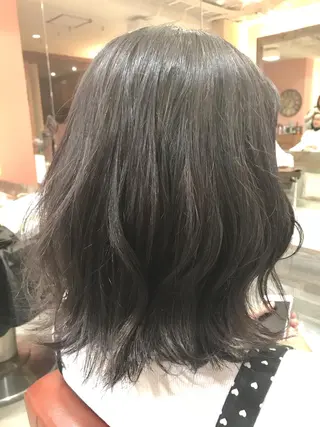 ミディアム カラー パーマ 増子 幹樹のヘアスタイル