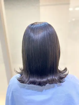 ミディアム カラー 艶質改善/縮毛矯正 ササキナツミのヘアスタイル