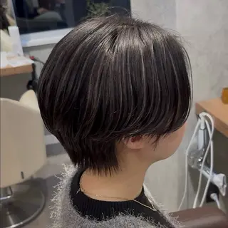 ショート カラー 細めハイライト🩶 レイヤーカット　穂積のヘアスタイル