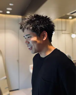 ショート パーマ メンズ ニュアンスパーマ ピンパーマ 丸山のヘアスタイル