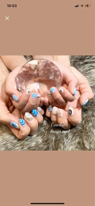 ネイル 🌙都岡 ムーンネイルのネイルデザイン