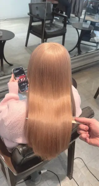 セミロング カラー パーマ ヘアアレンジ ブリーチカラー🤍 颯馬🐈‍⬛のヘアスタイル