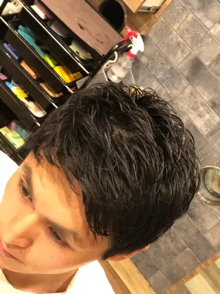 ショート パーマ メンズ 銀座マツナガ所属・立野 椋大のヘアスタイル