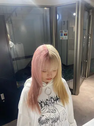 カラー Seleneコウキ ブリーチ/ハイトーンのヘアスタイル