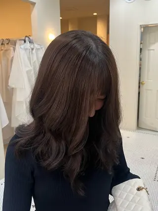 セミロング カラー コテ巻き風パーマ🌀 カラー/Asukaのヘアスタイル