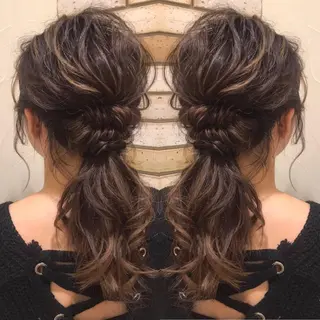 ヘアアレンジ 透明感カラー・ 髪質改善🩵イケダのヘアスタイル