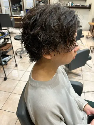 パーマ メンズ 大阪/梅田/シャドウ パーマ/ノボリユウタのヘアスタイル