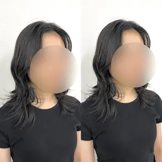 ミディアム 透明感カラー🪿🤍 顔まわりカットのヘアスタイル