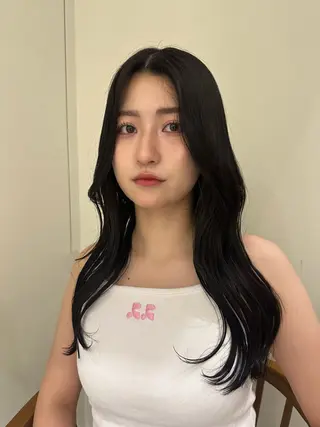 ロング カラー ぱつっとボブ/透明感 カラー/Ayakaのヘアスタイル