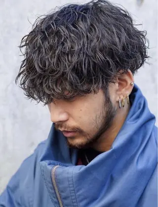 パーマ メンズ 馬場 斗生のヘアスタイル