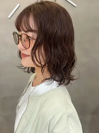 ミディアム パーマ ボブ指名No.1/ ボブ/茶屋町/ユキのヘアスタイル