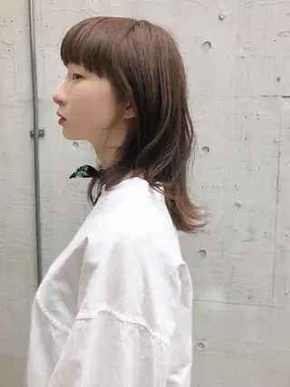 ミディアム カラー お洒落ベージュ🤎 代官山shibukiのヘアスタイル