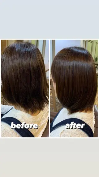 ミディアム 染矢 優希のヘアスタイル