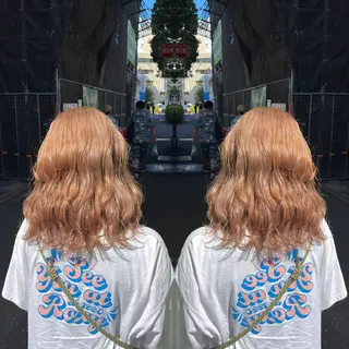 ミディアム カラー レイヤー/ボブ/ ミニボブ/AOIのヘアスタイル