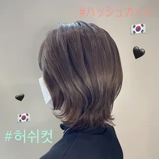 ショート カラー 韓国🩵海外ヘア 宮川華奈のヘアスタイル