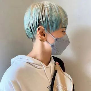 ショート カラー irwi/イルウィ所属・miku🎀門前仲町 ブリーチ・レイヤーのヘアスタイル