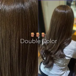 ロング カラー ラフィスヘアードープ所属・👑髪質改善Wカラー /グレージュ/アユカのヘアスタイル