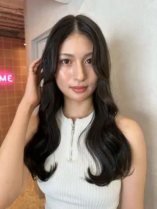 ロング カラー ヘアアレンジ 新宿/韓国レイヤー/ 髪質改善/佐藤航のヘアスタイル