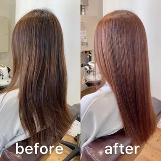 セミロング カラー KIZU 髪質改善 オカルト怪談のヘアスタイル