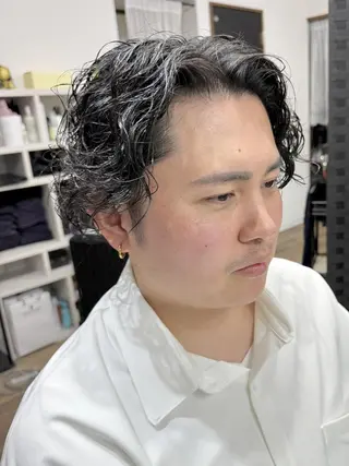 パーマ メンズ ミディアム 村井 隆仁のヘアスタイル