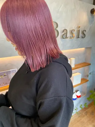 ミディアム カラー 福田 ボブ.ウルフのヘアスタイル