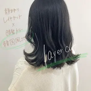 ミディアム カラー お洒落パーマ/ 艶カラー/michiのヘアスタイル