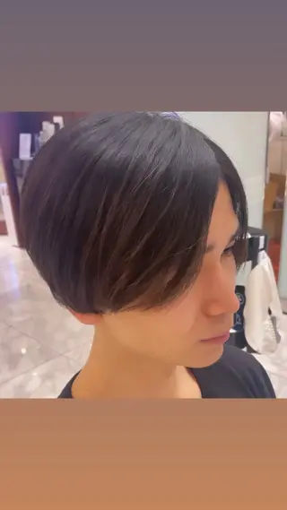 ミディアム パーマ ボブパーマ ♡ヨシカワハナコのヘアスタイル