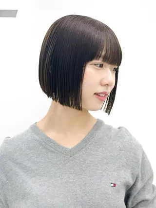 ショート カラー ヘアアレンジ 盛れるボブ🤍 縮毛矯正🤍ひかりのヘアスタイル