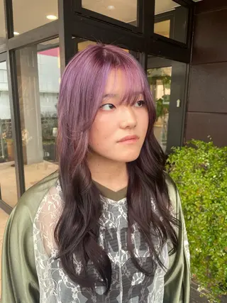 カラー 梨子🐣艶カラー🌈 ダメージレス💖のヘアスタイル