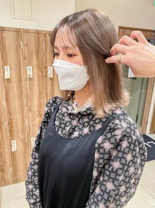 ミディアム カラー 韓国風デザイン 💐MIZUKI💐のヘアスタイル