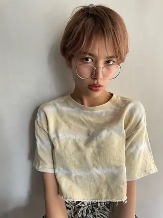 ショート カラー ショート/ボブ専門 宮脇美奈/南船場のヘアスタイル