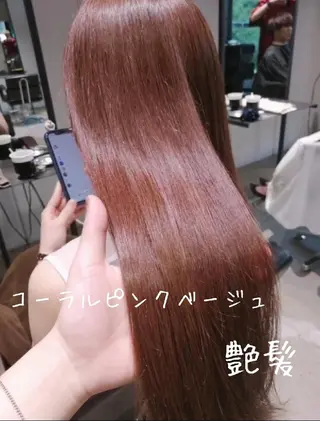 ロング 美髪矯正/艶カラー ボブ/栄/鐘ヶ江純也のヘアスタイル