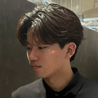 ミディアム パーマ メンズ 金山駅前メンズカット モデル募集 青島永透のヘアスタイル