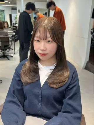 カラー ヘアアレンジ 似合わせ顔まわり カット🤍森尾真由美のヘアスタイル