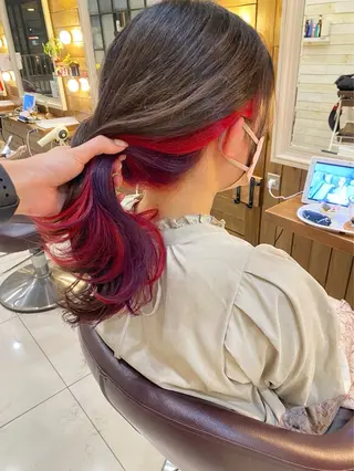 ロング カラー Ancheri by flammeum戸塚店所属・ひな/ボブカット/ ブリーチなしWカラーのヘアスタイル