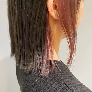 ミディアム カラー 神奈川大学最寄り白楽 三本松巧のヘアスタイル