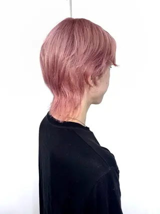 ショート カラー メンズ ギミックパシャ所属・みゆ/ケア ブリーチ/ハイトーンのヘアスタイル