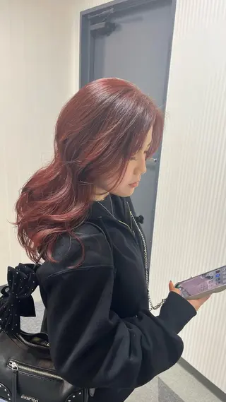 セミロング カラー 京橋美容室🌟 亀井寿葵のヘアスタイル
