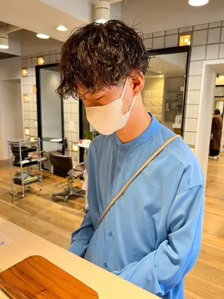 パーマ メンズ メンズパーマ/ ハイトーン/古川晴輝のヘアスタイル