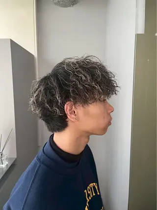 ショート パーマ メンズ ニュアンスパーマ/ ウルフ/ときなのヘアスタイル