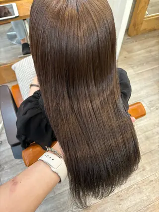 セミロング カラー 広島/わかな/ヘア セット/オリーブのヘアスタイル