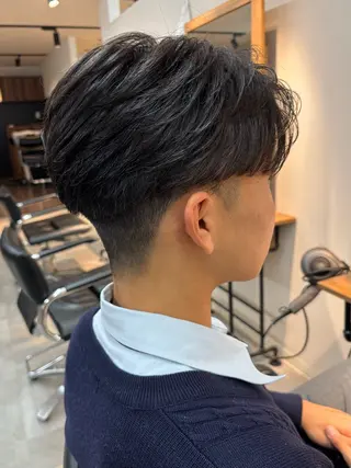 メンズ 千葉駅フェザーパーマ メンズカット保立のヘアスタイル