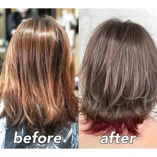 ミディアム カラー KIZU 髪質改善 オカルト怪談のヘアスタイル