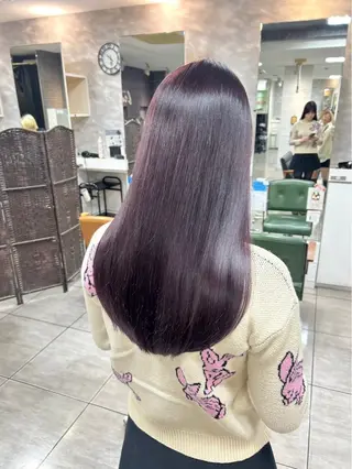 セミロング 縮毛矯正✖髪質改善 仁木伸明のヘアスタイル