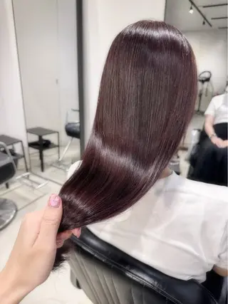 セミロング カラー パーマ ヘアアレンジ 透明感/オリーブ/ グレージュ/YUKAのヘアスタイル